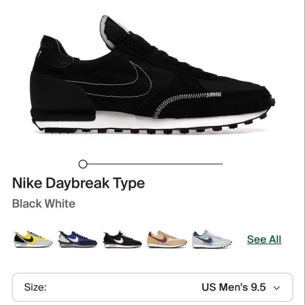 Nike Daybreak Type Black and White Shoes